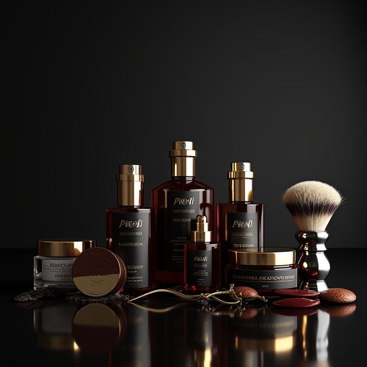 Elegant display of luxury men's grooming products